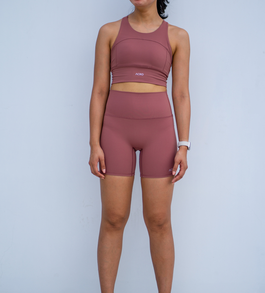 Halter Top & Biker Set in Blush