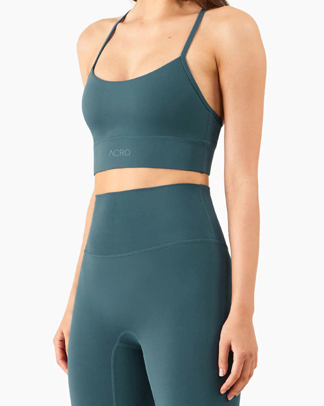 Annie Racerback Bra & High-Waist Leggings Set in Navy