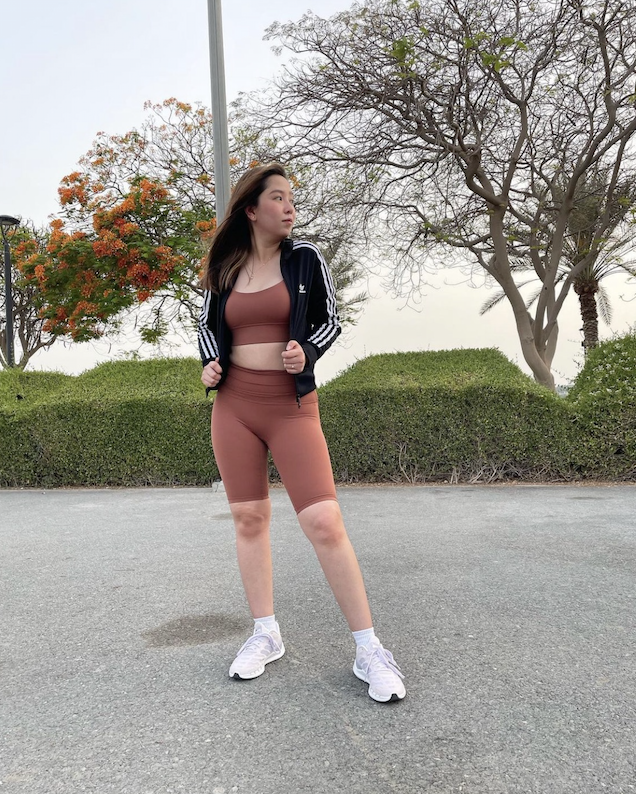 Bra Top and Biker Shorts Set in Cocoa