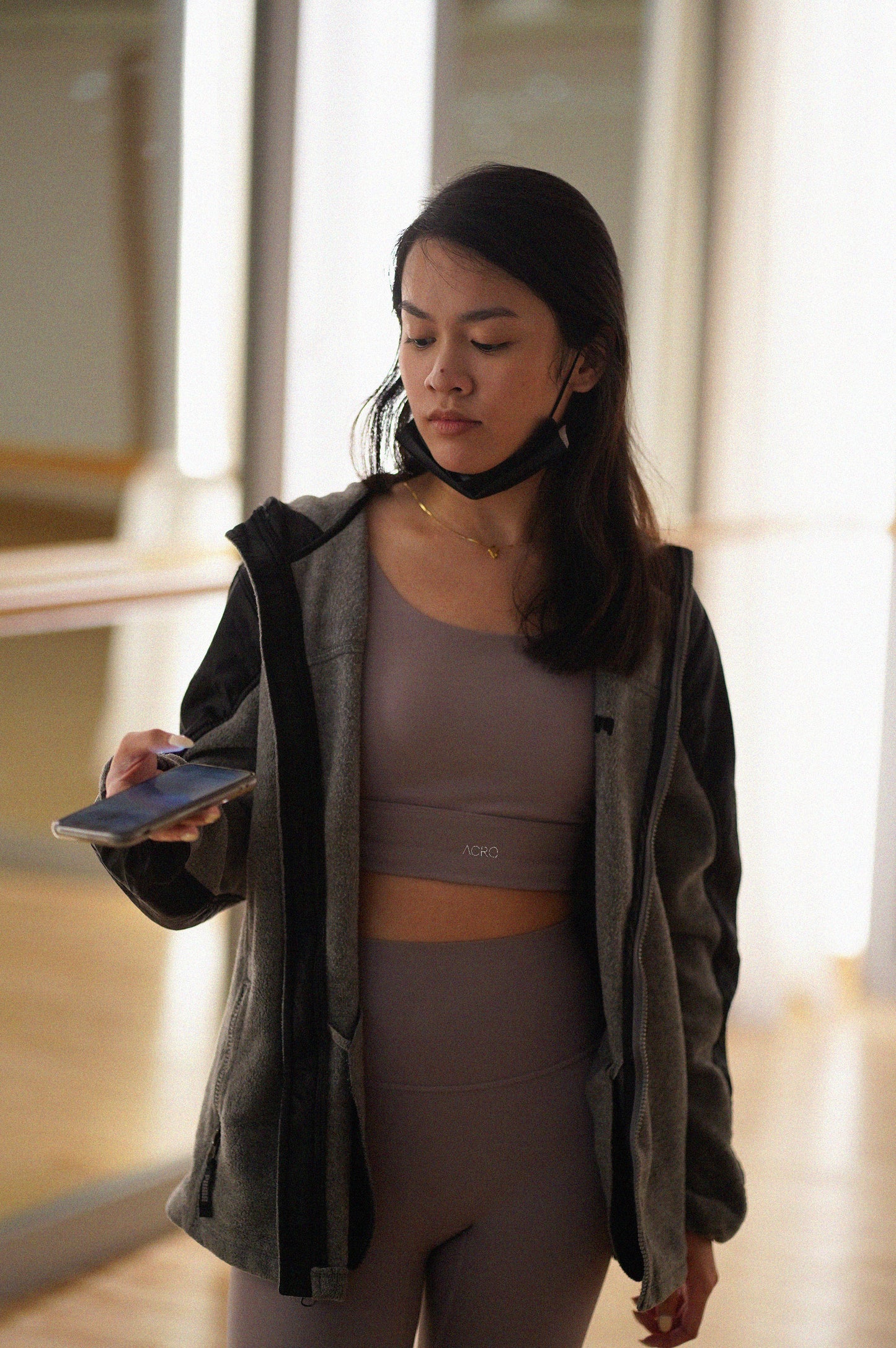 Classic Bra Top & High-Waist Leggings Set in Dark Mauve