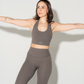 Halter Cropped Top & High-Waist Leggings Set in Dark Grey