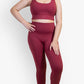 Helene Strappy Bra & High-Waist Leggings Set in Wine