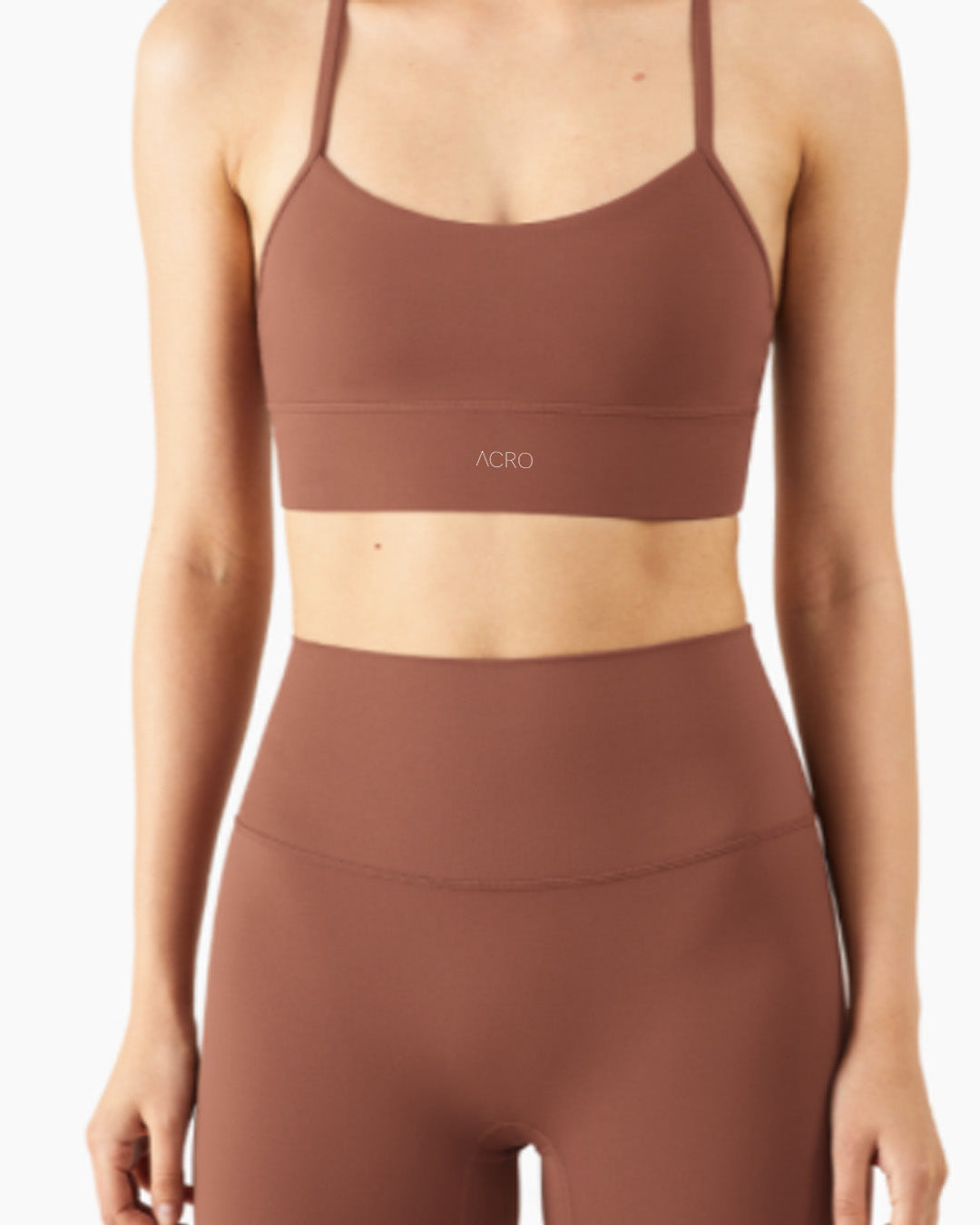 Bra Top and Biker Shorts Set in Cocoa